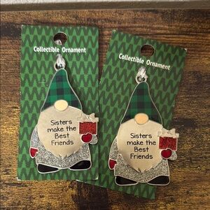 Charming Gnome Ornament with Red and Silver Details